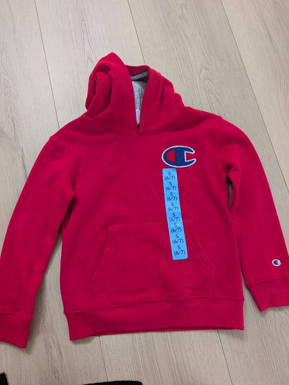 Champion Red Kids' Pullover Hoodie with Embroidered Logo 0165